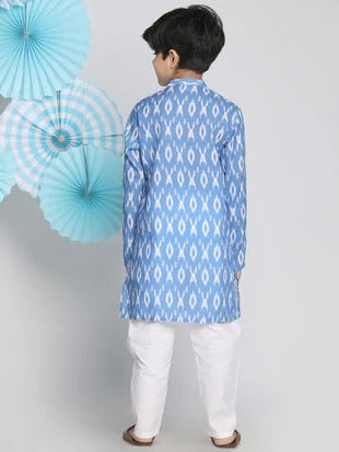 Blue Majesty: Kurta & Pyjama Set for Boys