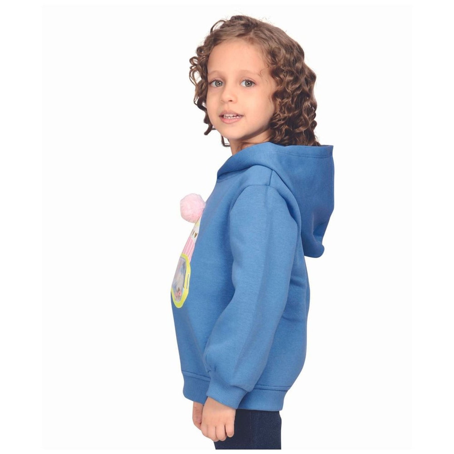 Little Kangaroos Girls’ Royal Blue Hoodie – READY FOR MY SKT TRIP Print