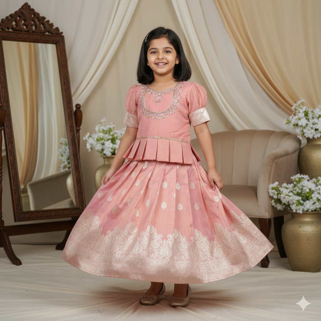 Little Diva’s Coral Charm – Chiklet Lehnga Choli