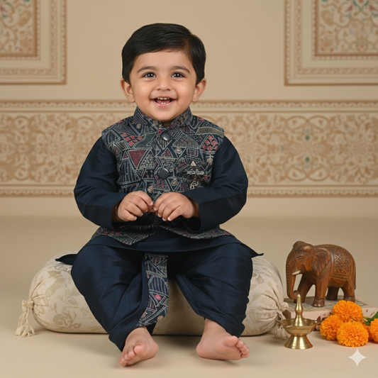 Celebration Star – Boys’ All-Over Print Ethnic Set