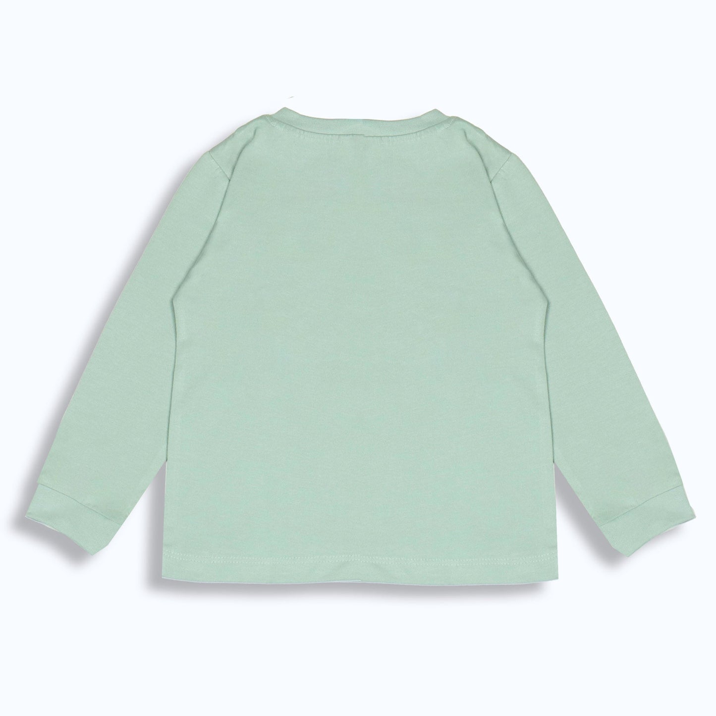 Ollypop Boys Light Green Dad is My Superhero Cotton Full Sleeve T-shirt