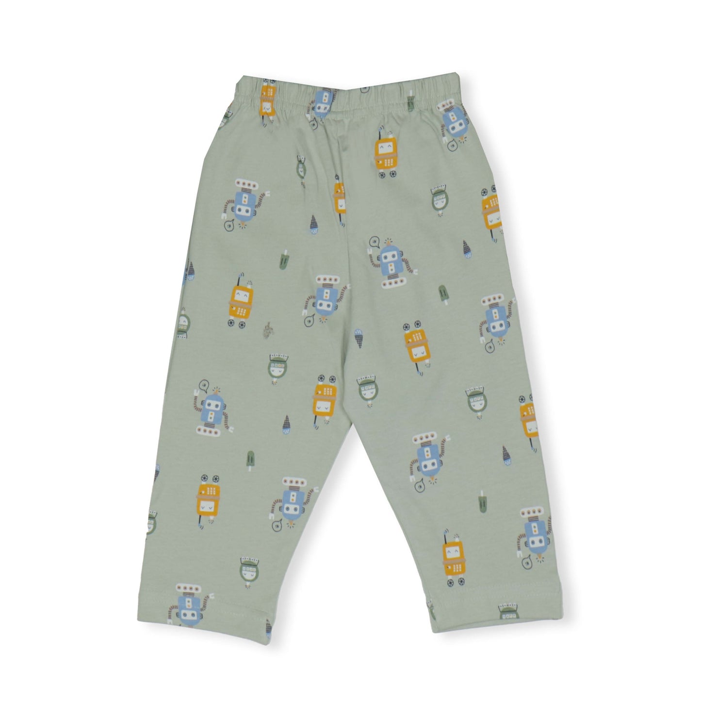 Zero CozyBots: Warm & Whimsical Robot Nightwear in Light Green