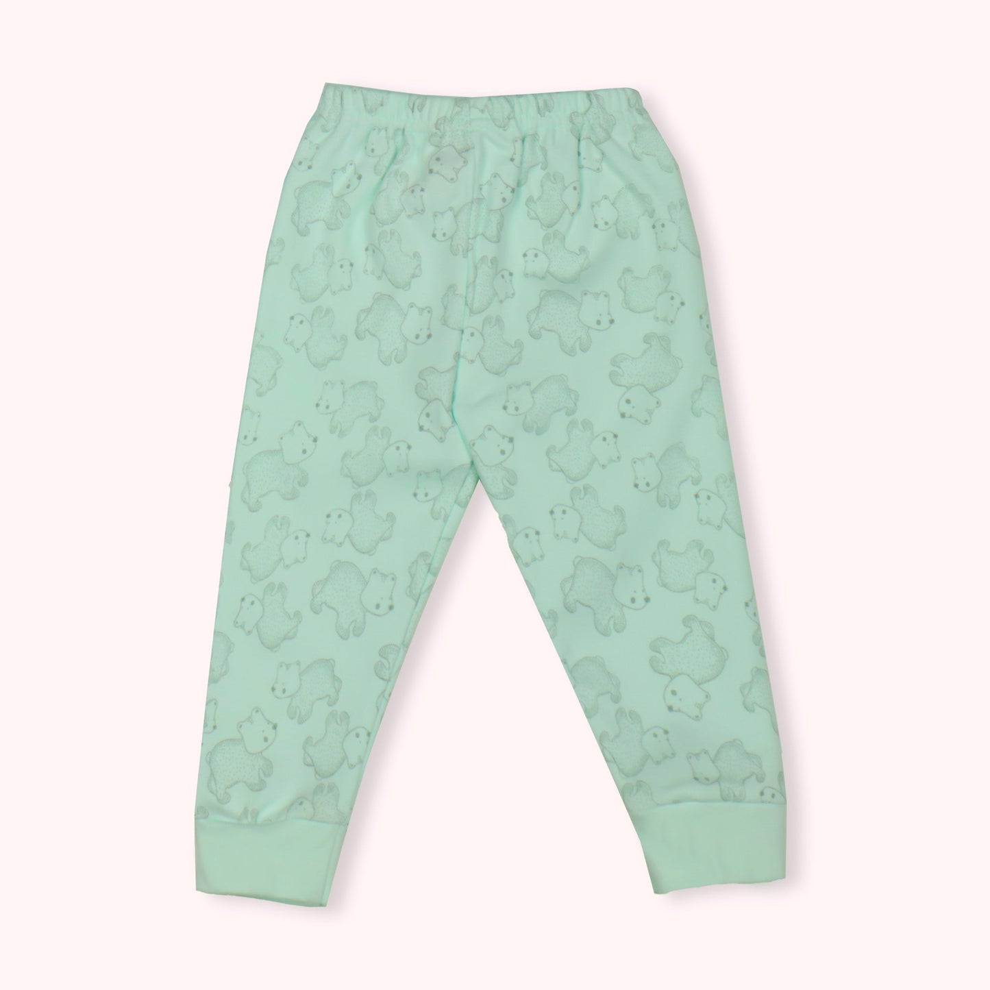 Cozy Critter Crew: Pink Rabbit Light Green Cotton PJ Set