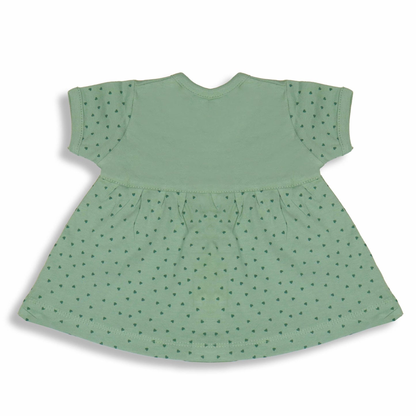 Pink Rabbit's "Little Sunny Bunny" Soft Green Cap-Sleeve Dress All-Over Teddy & Bunny Prints for Pre-Summer Fun