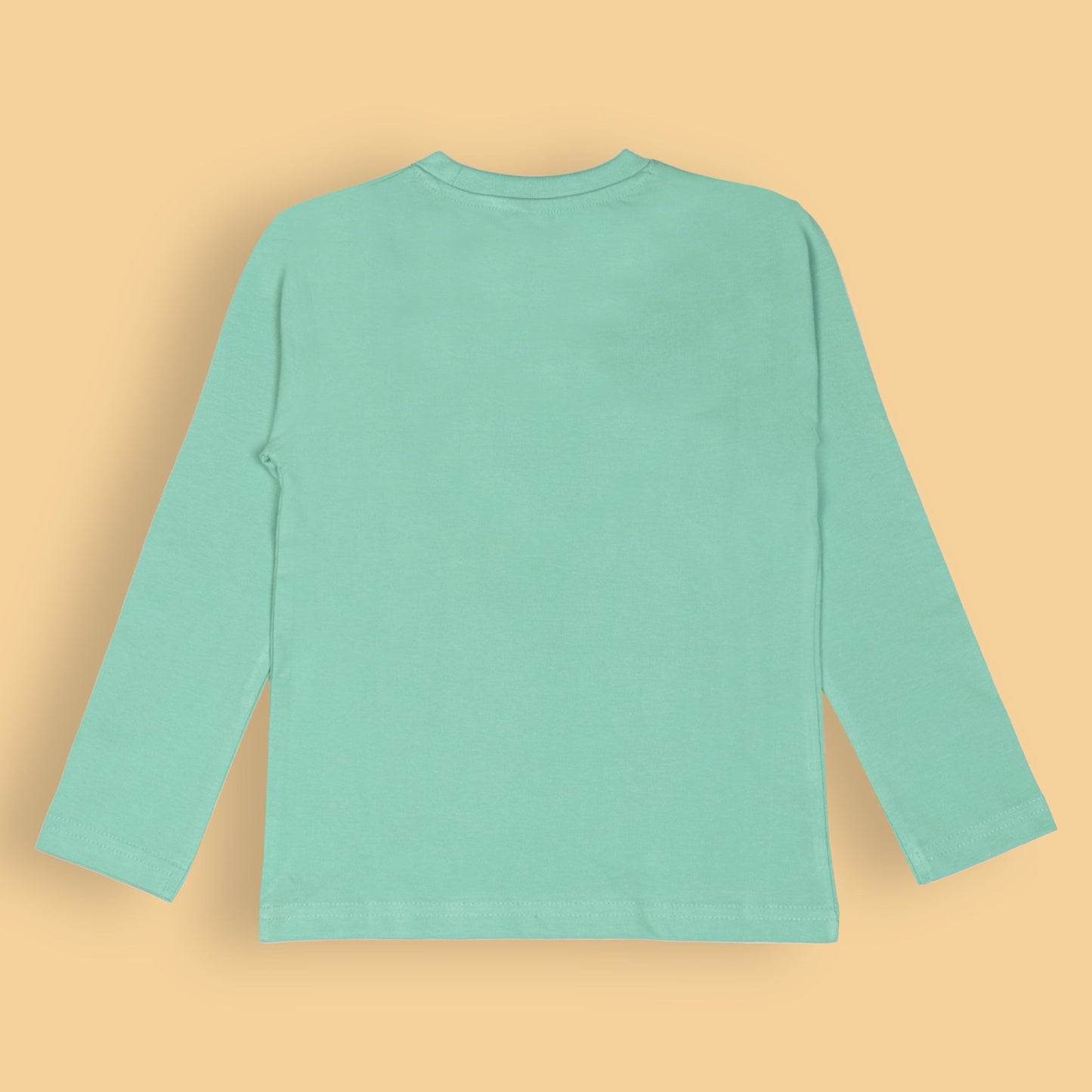 OlioKids Boys’ Party Theme Tee – Light Green Full Sleeve ‘Always Party’ Print, Extra Soft Cotton Comfort