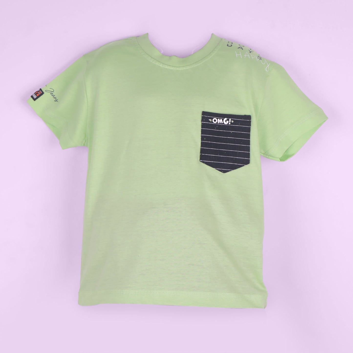 Happy Holidays Vibes – Boys’ Light Green Tee & Shorts