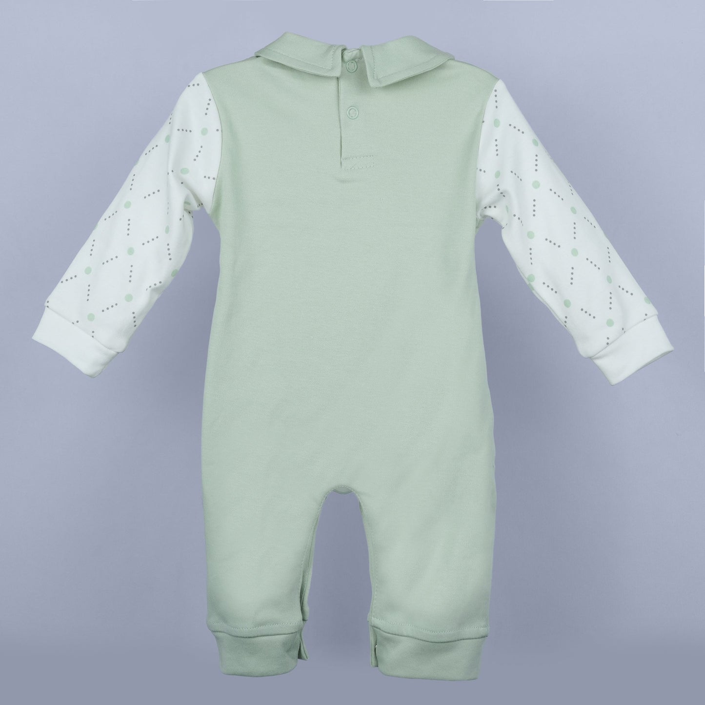 Neo Nate Light Green Unisex Romper – Full Sleeves, Peter Pan Collar