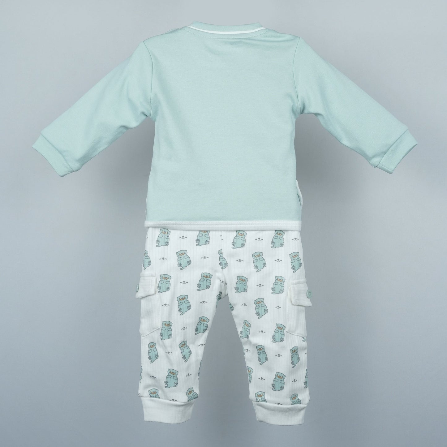 Bengaluru Cozy: Neo Nate Light Green Full Sleeve T-Shirt & Joggers with Embroidery
