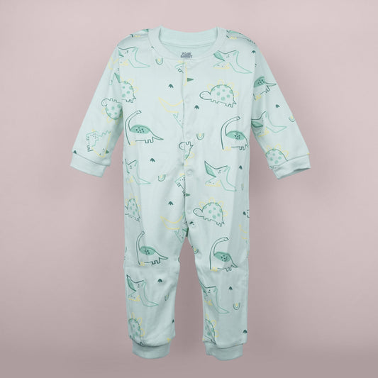 All-Over Print Light Green Romper for Kids by Pink Rabbit | Cozy Slip-On Cotton Essential