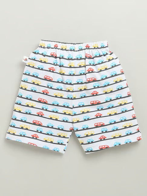 The Light Green Essential: Drawstring Shorts & Placement Print Set
