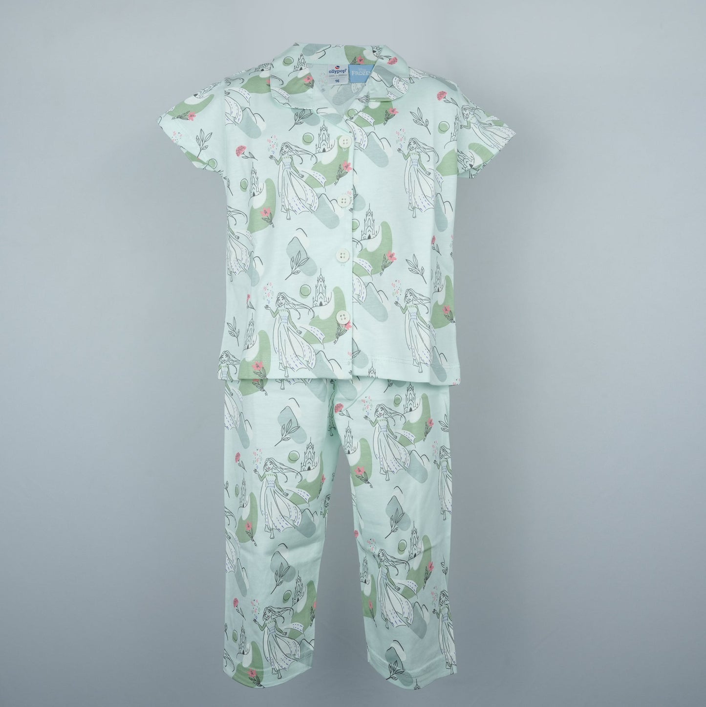 Light Green AOP Nightwear Pyjama Set