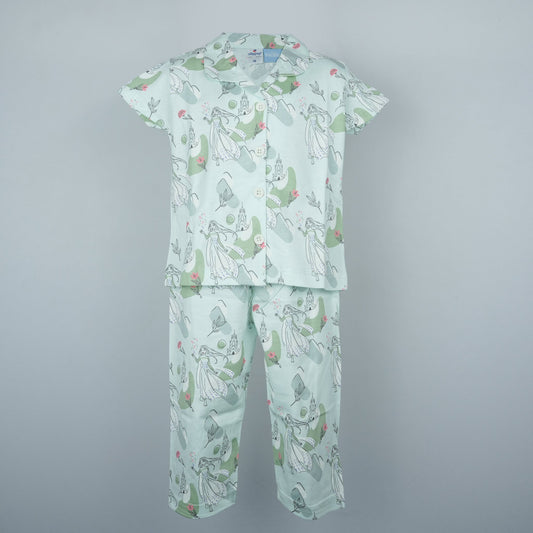 Light Green AOP Nightwear Pyjama Set