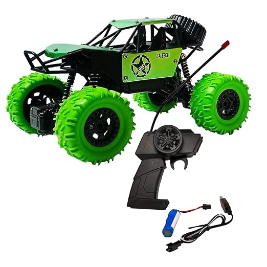 Remote Control Monster Truck RC Car Rock Crawler High Speed Racing Car Rechargeable Rally Car (Green)