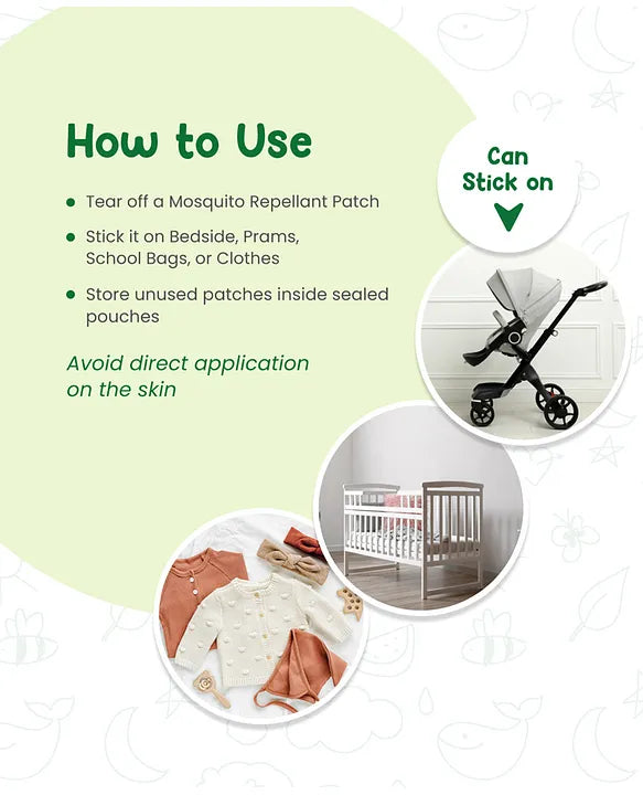 Mother Sparsh 100% Natural Mosquito Repellent Patches, Babies & Children, 96 Patches