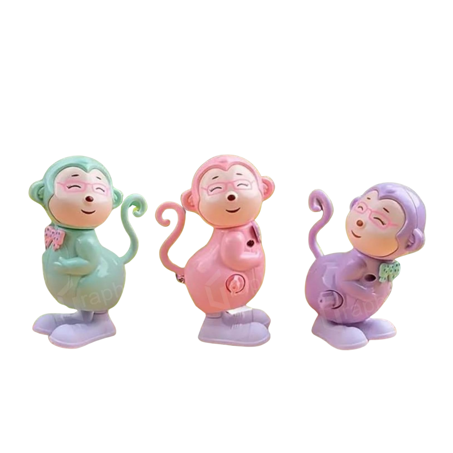 Wind Up Toy - Key Operated Jumping Moving Toy - Rotating Head - Key Toys - Includes Key - Ages 6 Months to 3 Years - Multicolor (Monkey)
