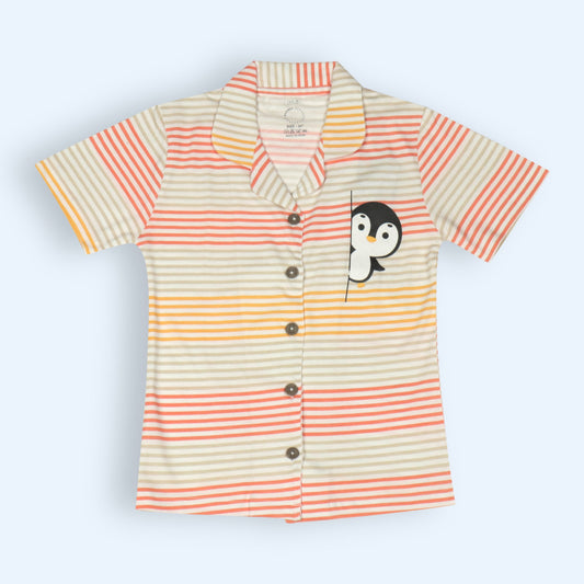 Cute & Cozy Penguins of Bengaluru: Beige Comfort Nightwear for Girls