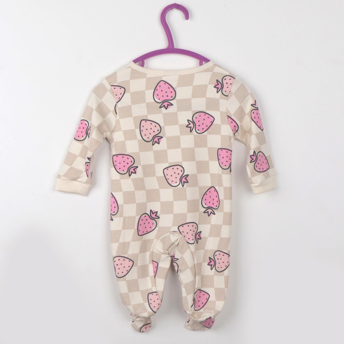 Cozy Beige Cotton Romper by Cucumber | All-Over Print, Regular Fit for Winter & Monsoon