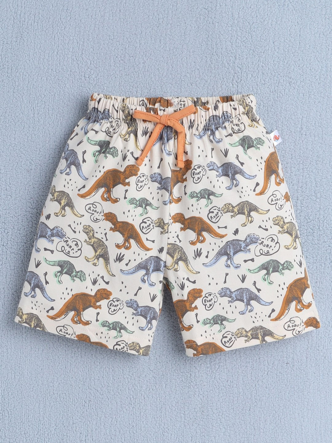 Bumzee Boy's Beige 'Roar' AOP T-Shirt & Knee-Length Shorts Set
