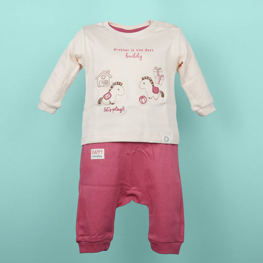 Brother is the Best' Beige Jogger Set