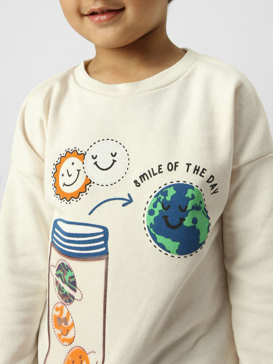Smile of the Day' Beige Sweatshirt