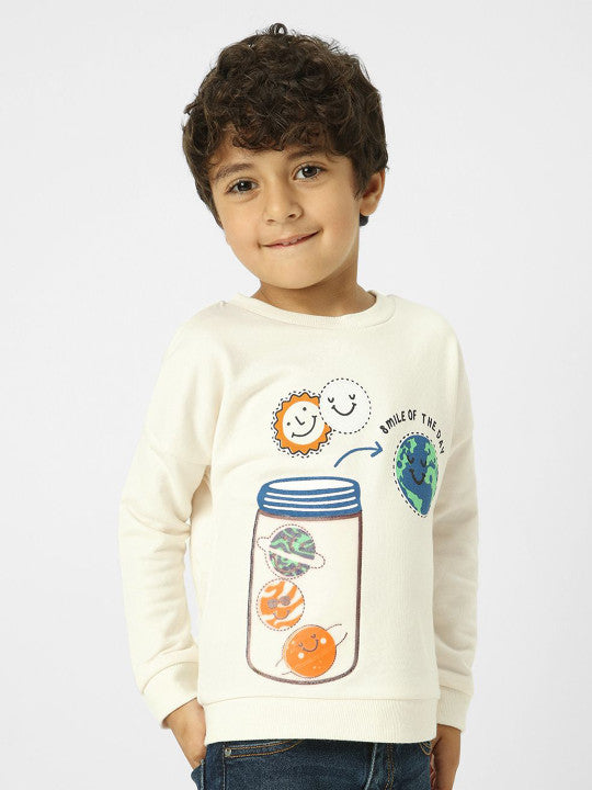 Smile of the Day' Beige Sweatshirt