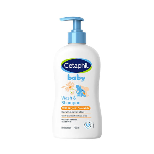 Cetaphil Baby Body Wash & Shampoo - Aloe vera & Organic Calendulla - Baby's Delight Skin & Hair – 400 ml