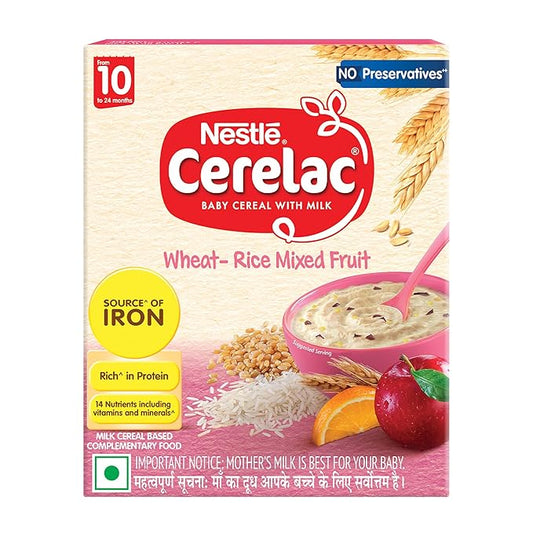 Nestlé CERELAC Baby Cereal (Wheat-Rice Mixed Fruit)– 300 g Bag-in-Box (10–24 Months)
