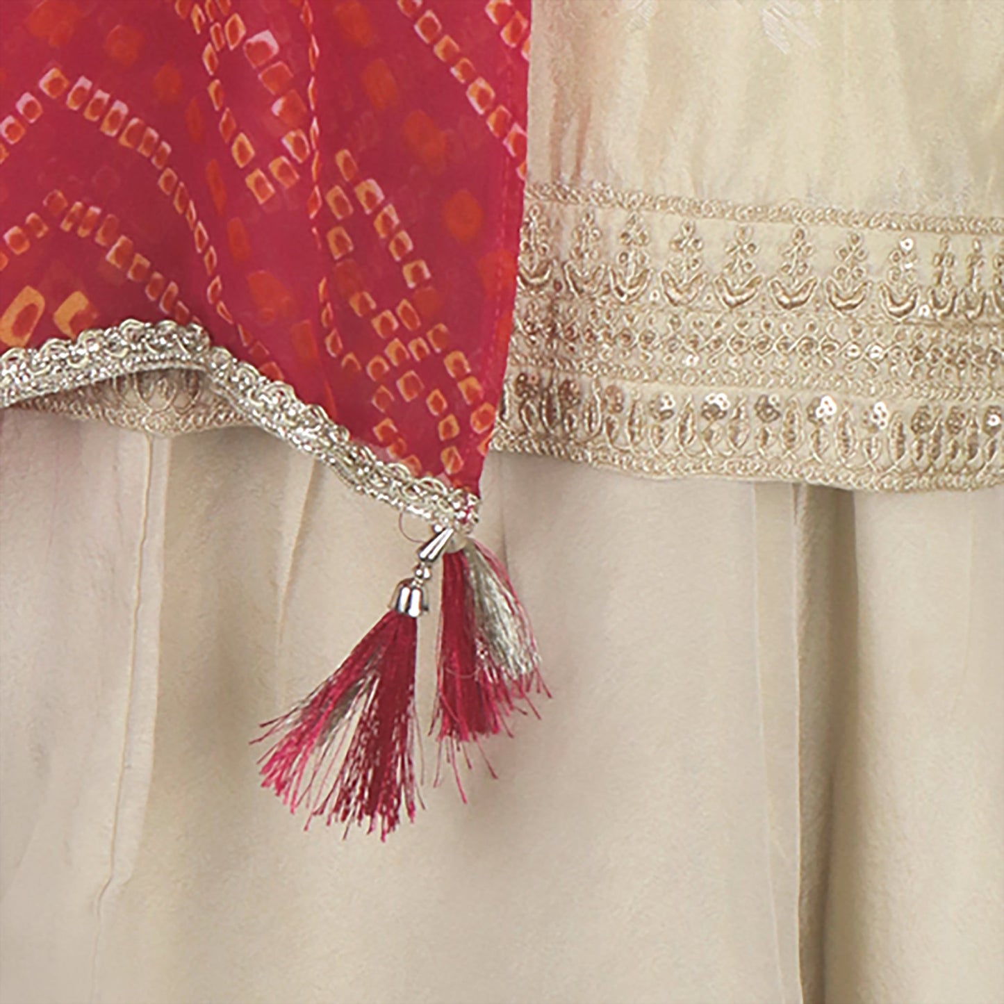 Flare & Flair – Offwhite Ethnic Partywear for Girls