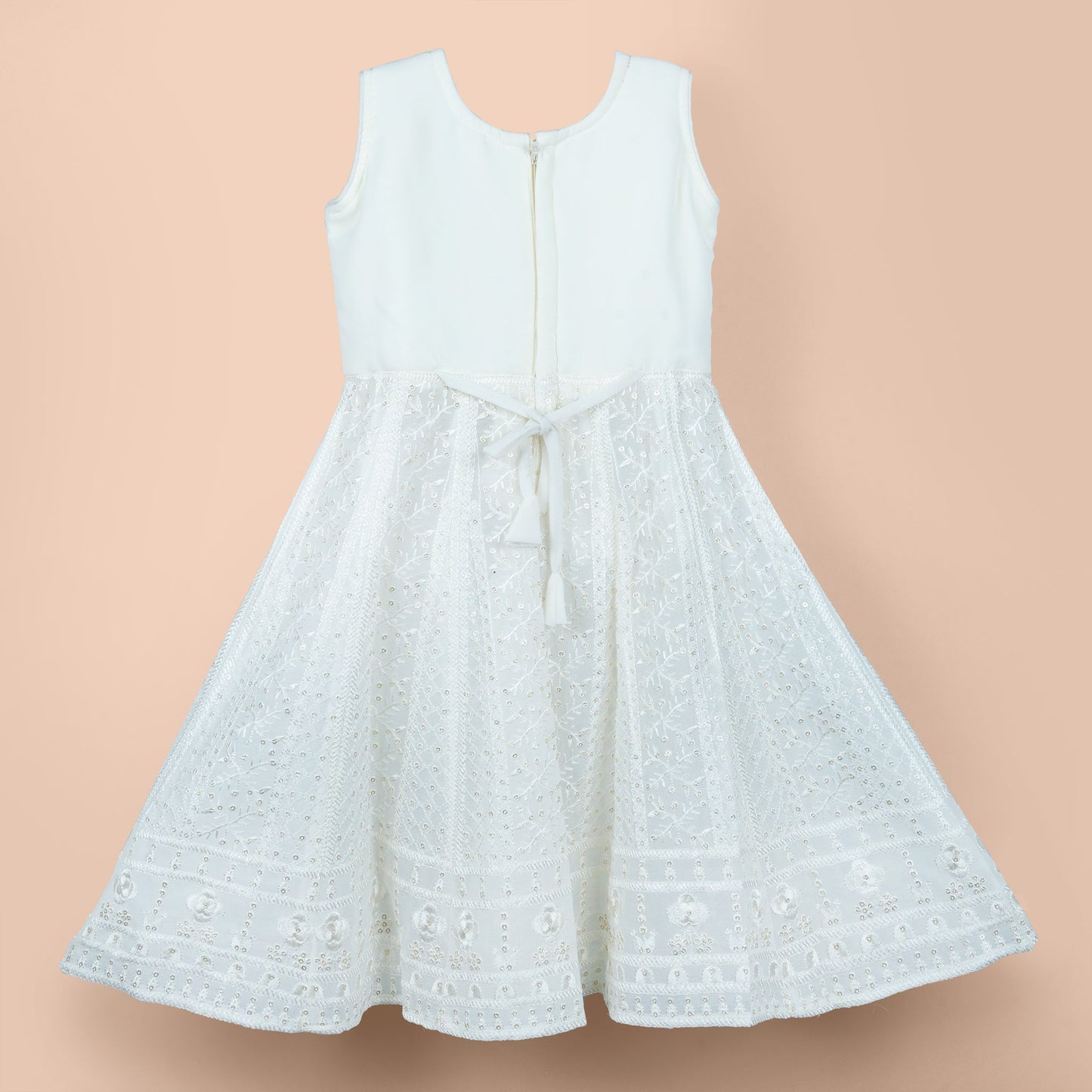 Little Starry Elegance – Offwhite Anarkali Suit for Girls
