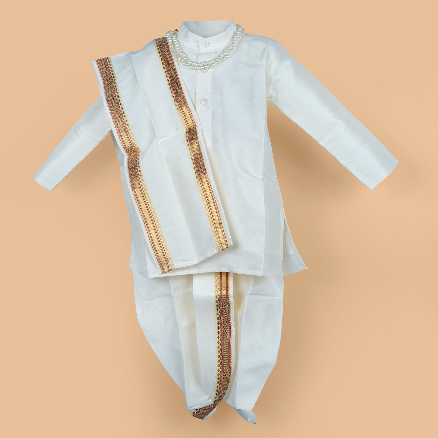 Mini Maharaja Style – Offwhite Kurta Dhoti by Darshan
