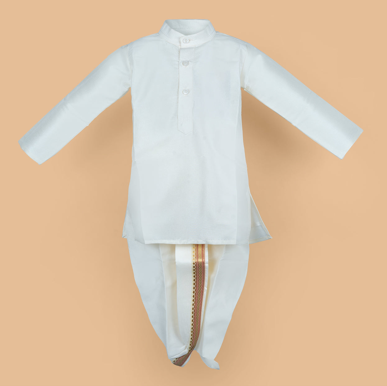 Mini Maharaja Style – Offwhite Kurta Dhoti by Darshan