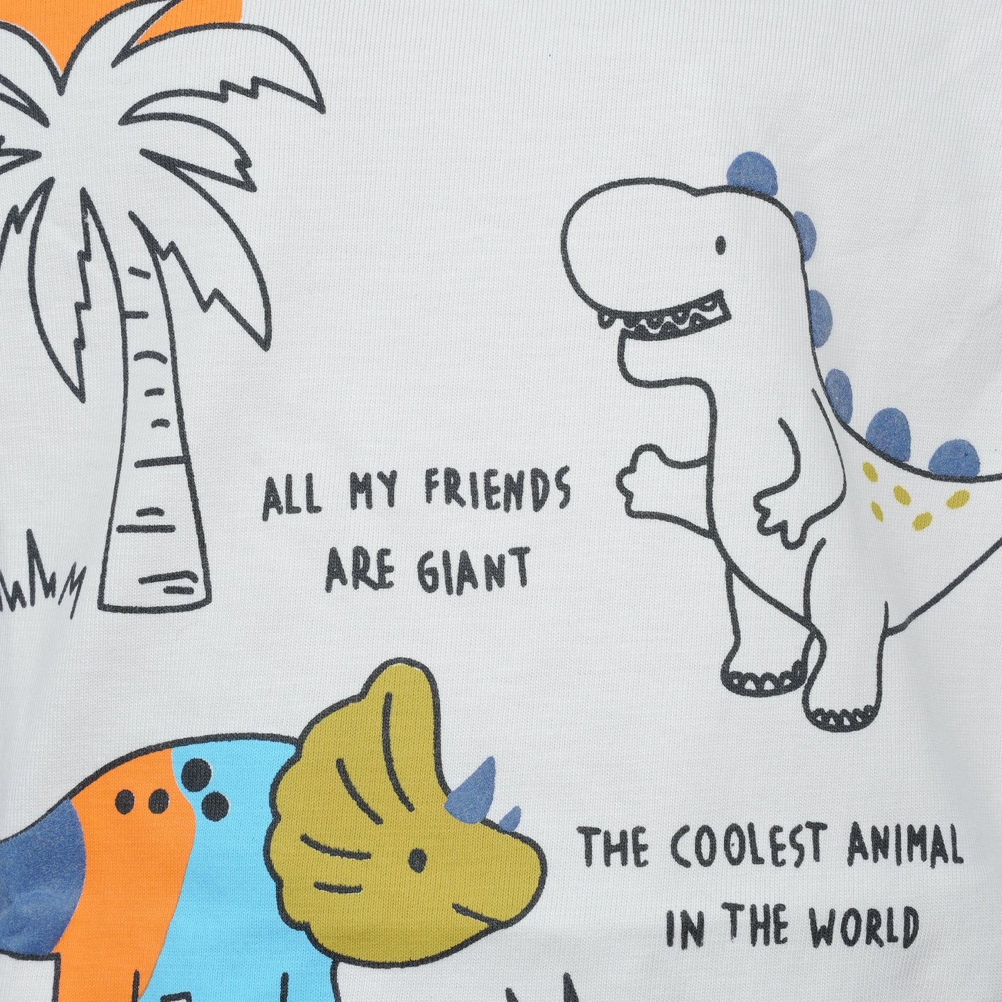 Animal Pals Tee – Big Premier Off-White Cotton Full Sleeve T-Shirt