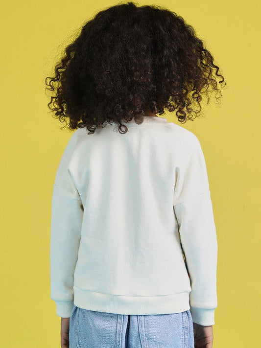 Simple Offwhite Cotton Full-Sleeve Sweatshirt