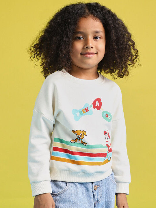 Simple Offwhite Cotton Full-Sleeve Sweatshirt