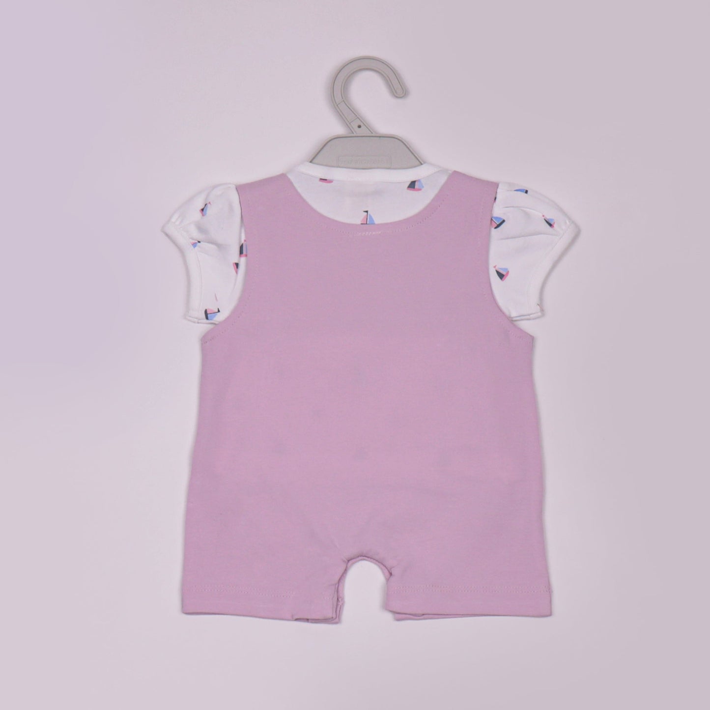Toffyhouse Girls' Cotton Blend Dungaree Romper Set – Half Sleeve T-Shirt with Snap Button
