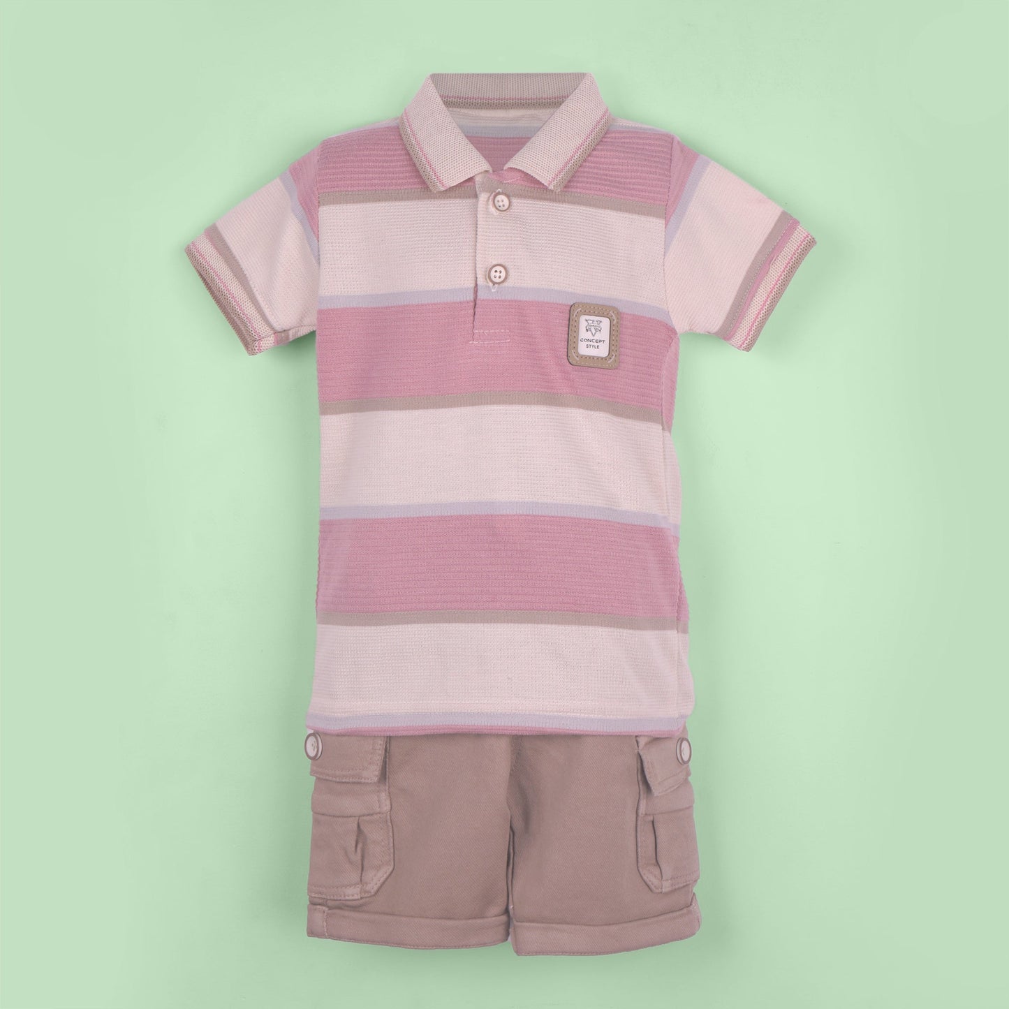 Breathable Comfort – Boys’ Lilac T-Shirt & Capris Combo