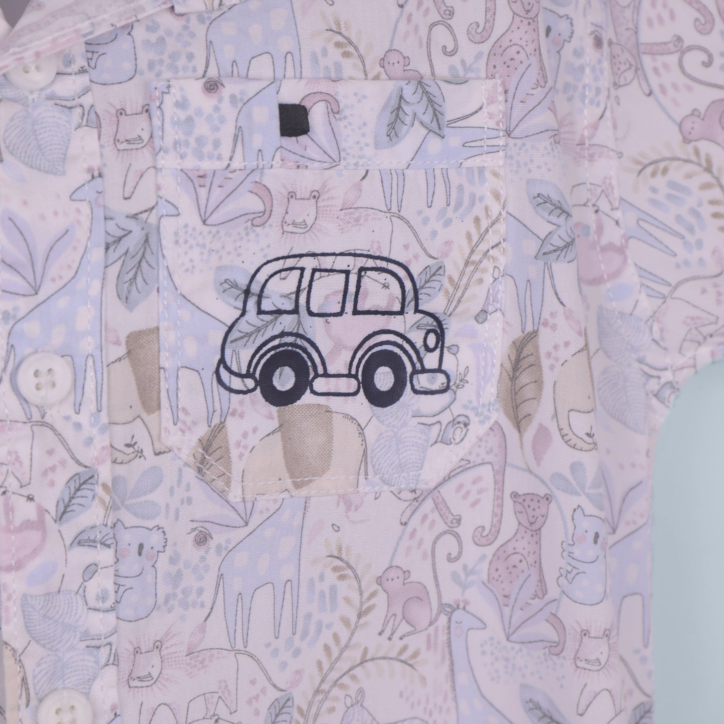 Good Days on My Mind – Boys’ Lilac Printed Shirt & Shorts