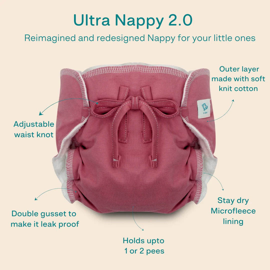 Wine & Camel Ultra Reusable Nappy Duo
