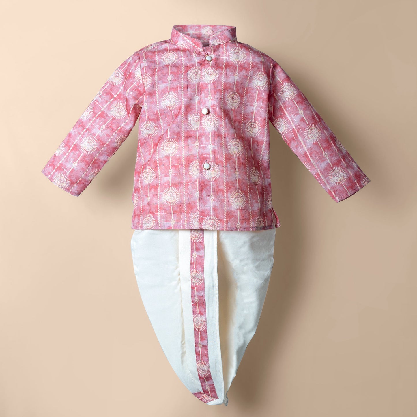 Classic Charm in Wine: Archies Cotton Dhoti Kurta Set for Boys’ Festive Style