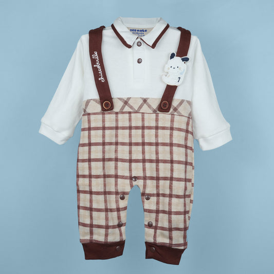 Smart & Snug: Polo Neck Full-Sleeve Appliqué Romper