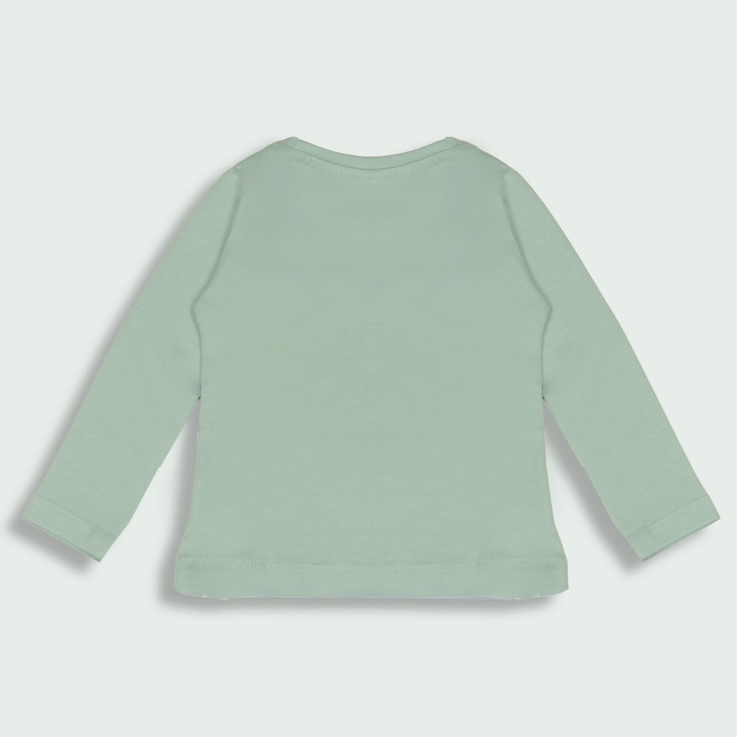 Ollypop Girl Mint 'When I see mom, my heart jumps' Placement Print Cotton Full Sleeve T-Shirt