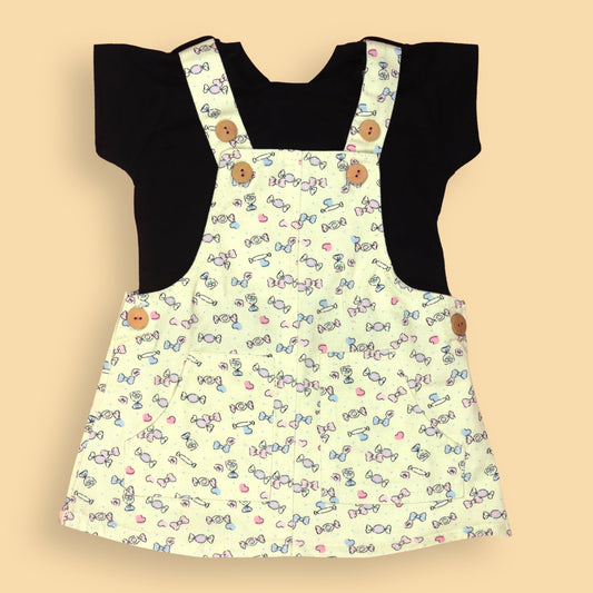 Orrigany Mint Cotton Half Sleeves Girls Dungaree Jumpsuit