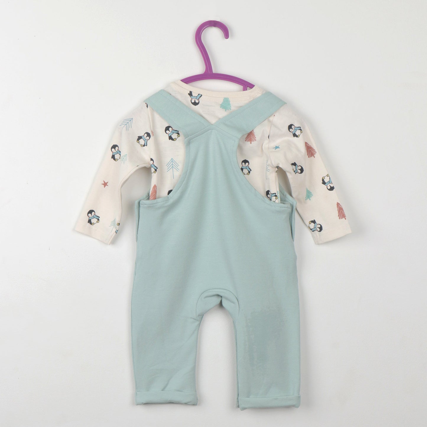 Winter Ready Mint Cotton Dungaree Set for Kids | Cucumber Smart Outdoor Comfort+ Fashion