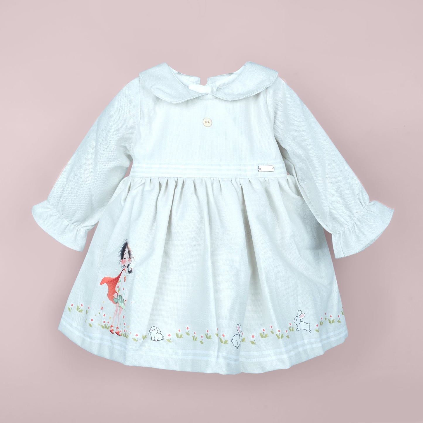 Fresh & Fun: Mint Green Cotton Frock with Collar Neck for Little Fashionistas