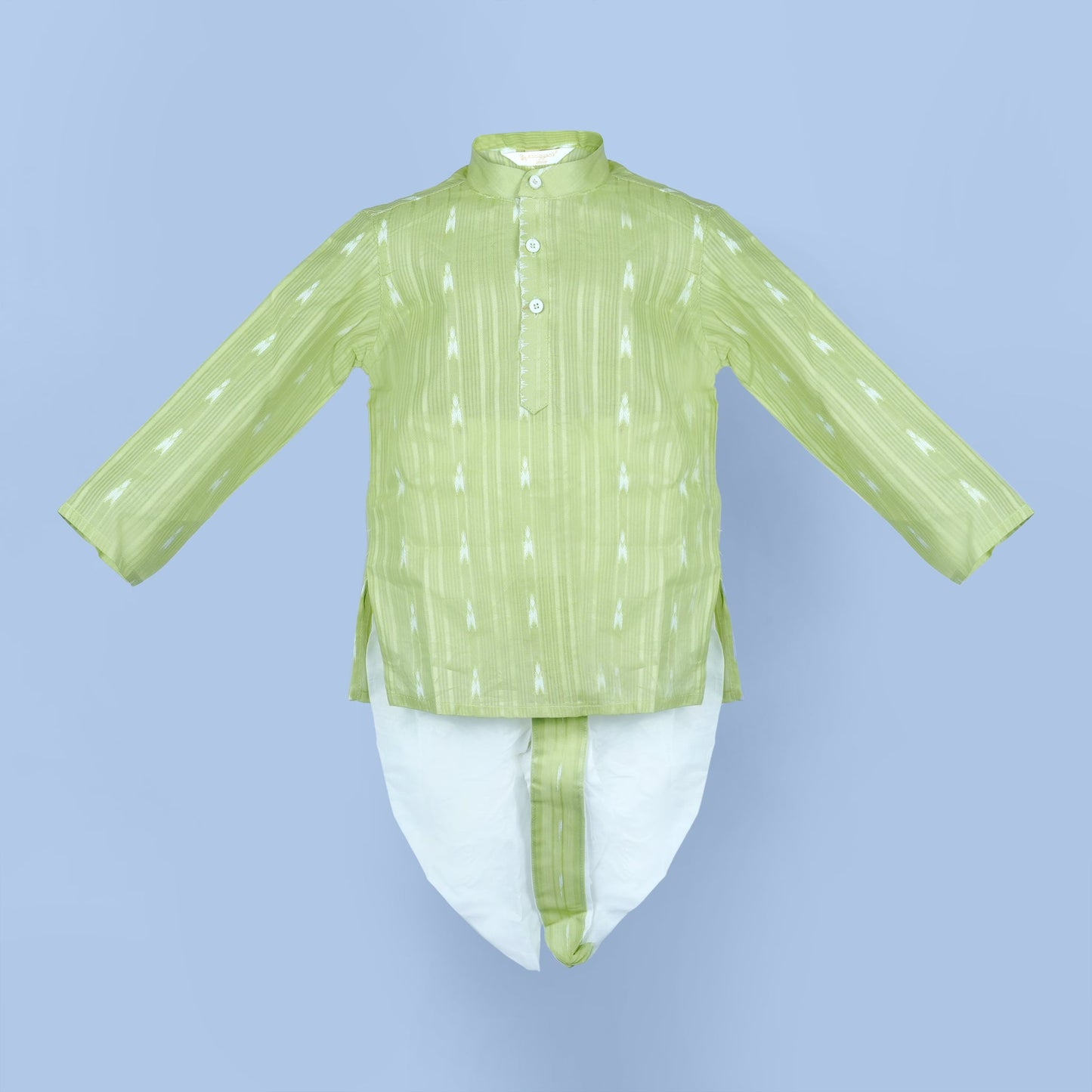 Festive Flair: Tradition Mint Green Embroidered Dhoti Kurta Set for Boys