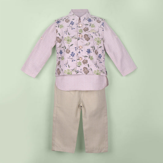 Tiny Tux Celebration Wear – Boys’ Mint Kurta & Jacket Set