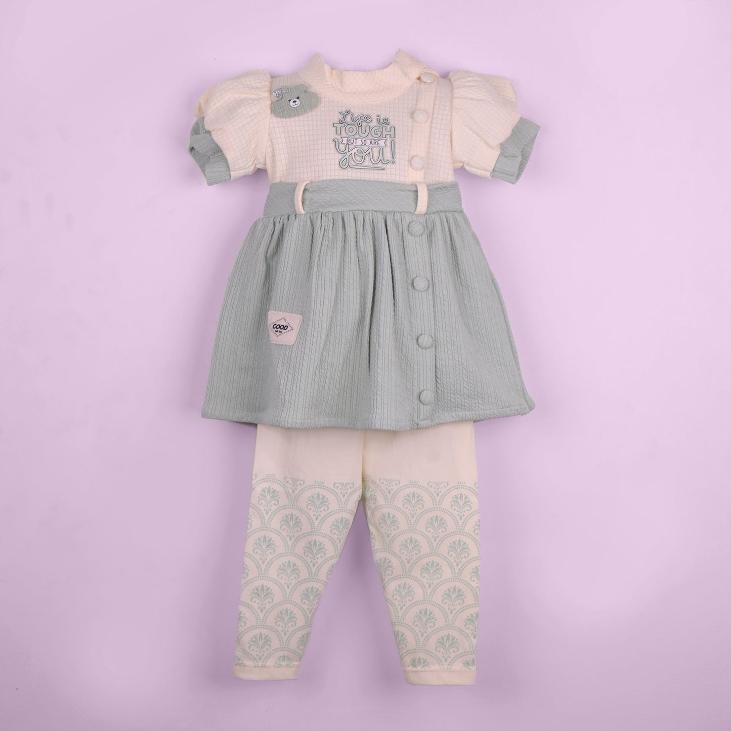 Minty Magic – Frock & Leggings Set for Girls