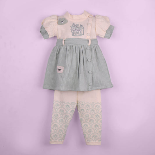 Minty Magic – Frock & Leggings Set for Girls