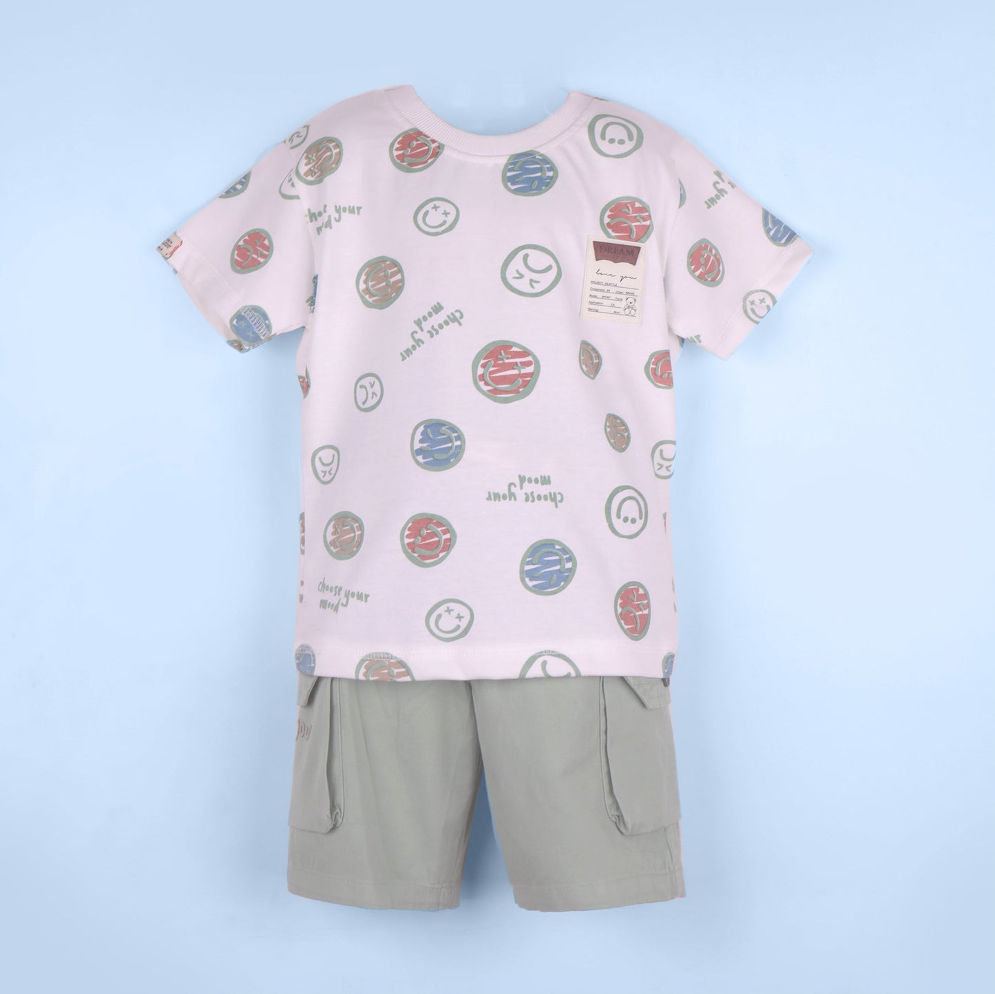 Choose Your Mood – Boys’ Mint Tee with Shorts by Kidzello