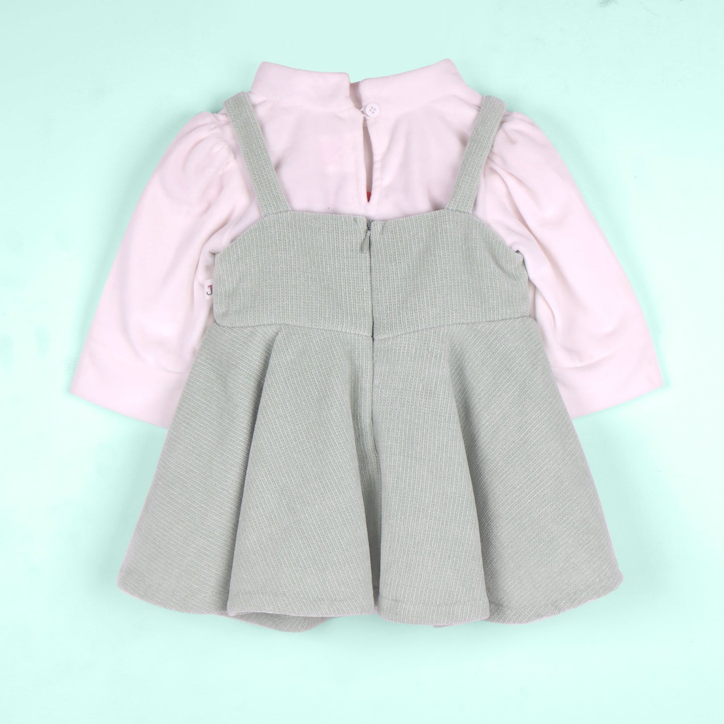 Just Tots Girls’ Partywear – Mint Velvet Applique Winter Dress